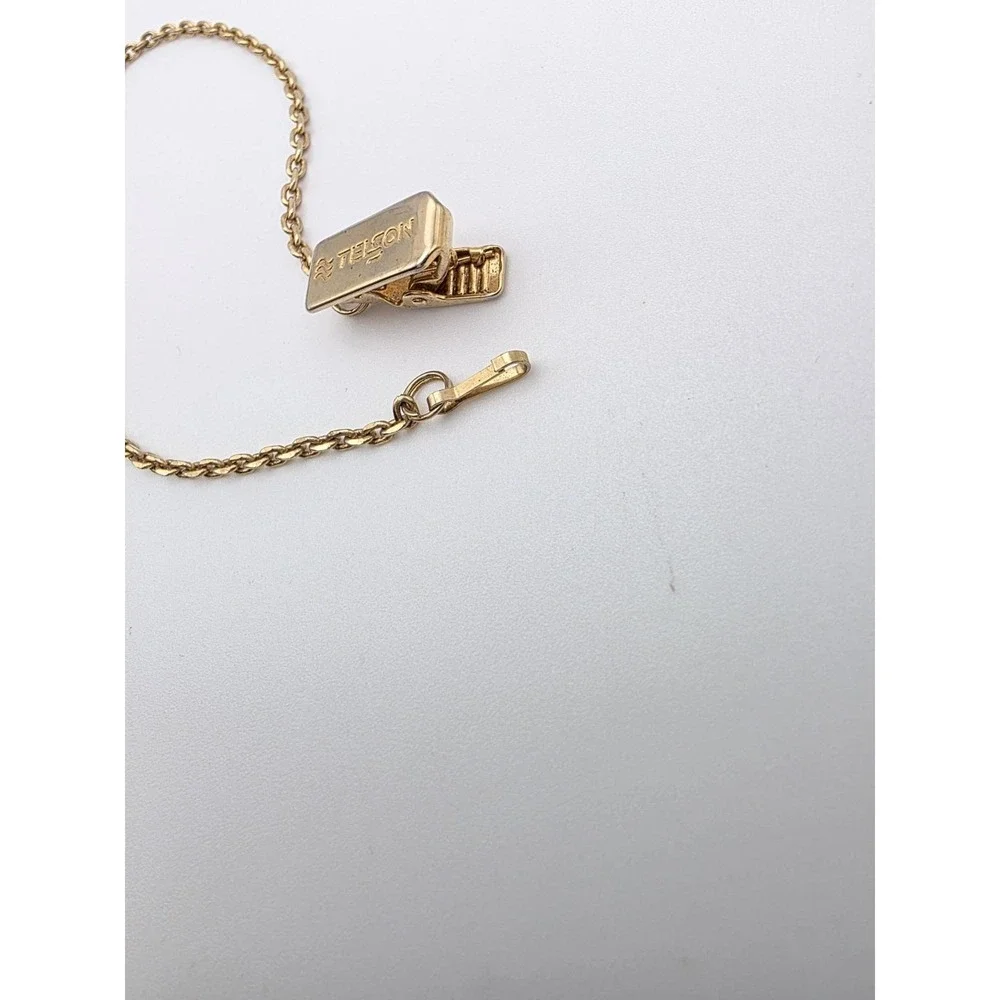 Vintage TELSON Signed Watch Chain‎ Clip-On On Gold Filled 10
